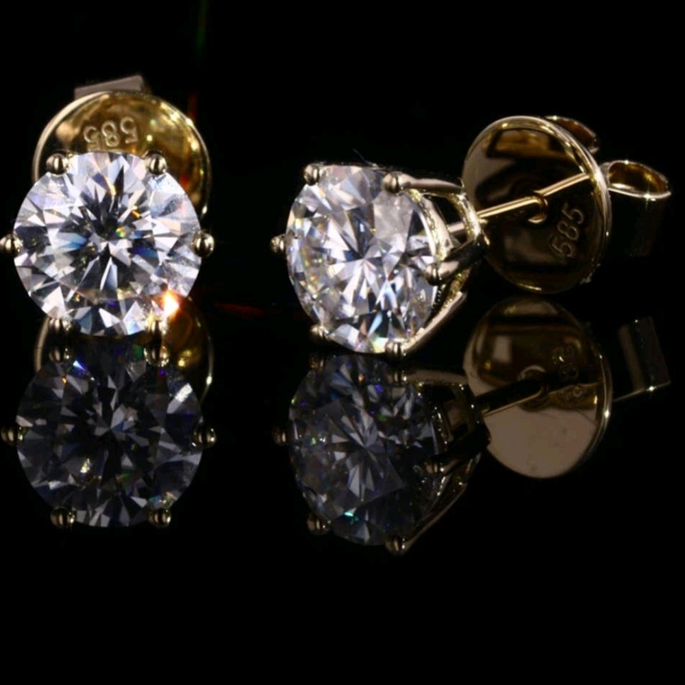 1CT Mossinite Diamond Stud Earrings